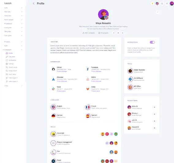 Tairo demo screenshot lightmode